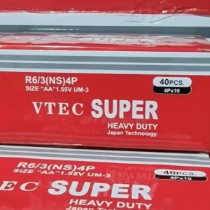 Bateri VTEC AA & AAA Tahan Lasak/VTEC Super Heavy Duty Battery AA & AAA 1.5V [1Box-40Pcs]