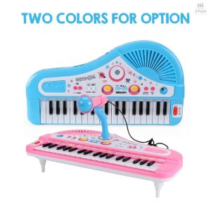 Kids Piano 37 Keys Mini Electronic Organ Musical Piano Teaching Keyboard With Microphone Educational Toys For Kids