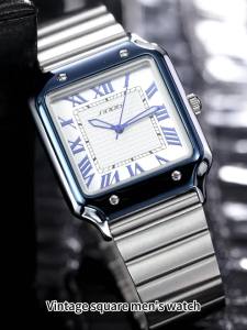 SINOBI Casual Design Mens Quartz Watches Fashion Stainless Steel Mans Wristwatches Business Square Male Relogio Masculino