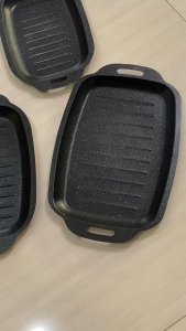 Non Stick Fish Grill Pan Outdoor Cookware Portable Griddle Korean BBQ Meat Wok Kuali Pemanggang 烧烤盘