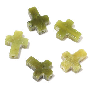 5pcs/lot 12x16mm Natural Stone Cross shape Bead Pendants Agate Turquoise Jade Charms Beads For DIY Bracelet Earrings Accessories