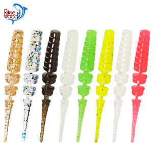 RoseWood Ajing Worm Fishing Lure Jointed Soft Bait Micro Mini Rockfish Ocean River Rock Bait Silicone Swimbait Tackle Isca Pesca