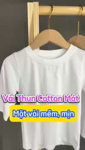 Áo thun trắng cho bé TAY DÀI vải cotton mềm mịn mặc rất mát bé mặc lên phom dáng đẹp _FANY