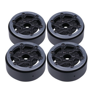 1.9 Inch Lightweight Carbon Fiber Wheel Rim with Brake Rotors for 1/10 RC Crawler - Fits SCX10 TRX4 Capra VS4-10