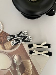 Cute French Style Lace Pearl Butterfly Knot Hair Clips Female Teenager Hair Accessories Side Clips Hair Jewelry