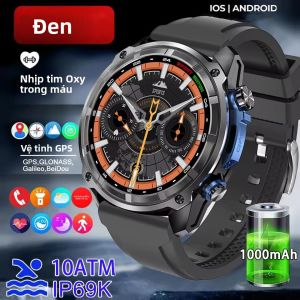 Đồng Hồ Thông Minh GPS Ngoài Trời Dành Cho Nam Chống Nước 10ATM Pin 1000mAh Màn Hình AMOLED HD Theo Dõi Nhịp Tim Gọi Bluetooth Thiết Bị Theo Dõi Thể Dục