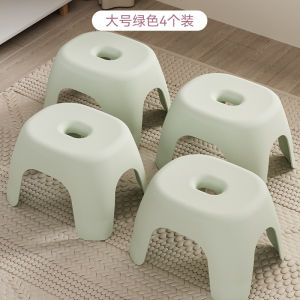 Thickened Plastic Short Stool Home Living Room Tea Table Bench Bathroom Washing Stool Stackable European Style Adult Seat
