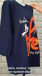 Kaos Wanita Oversize Jumbo Katun Combed 20s Terbaru 2024 Atasan Baju Kekiniaan Tebal Adem Lengan 3/4