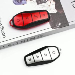 For BYD Song PLUS Pro MAX DMI Qin Tang EV600 Han EV Yuan ATTO 3 TPU Leather Car Key Case Cover Fob Holder Holder Accessories