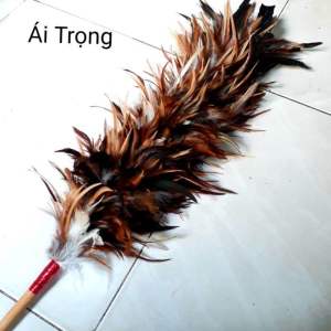 Chổi Lông Gà Trống Cao Cấp Siêu Mượt Đồng - Kích Thước 68x15x8cm