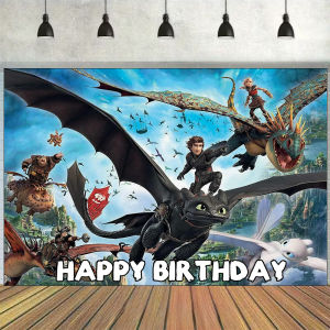 Potdemiel | Cartoon How to Train Your Dragon Birthday Party Decoration Background Balloon Set Cake Topper Baby Shower Kid Gifts Toy Supplies