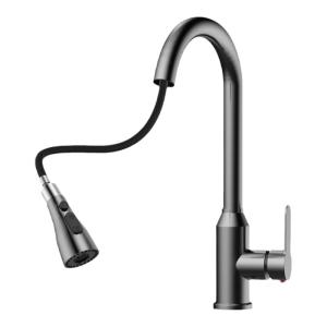 YALANDENG | Pull-out Rotatable Gun Gray Kitchen Faucet