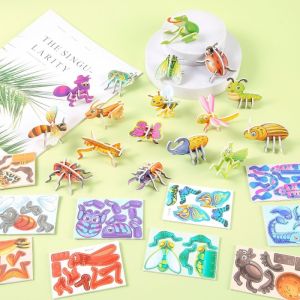 30Pcs 3D Animals Foam Puzzles for Kids Montessori Educational DIY Toys Jigsaw Puzzles Set for Children Toddlers Birthday Gifts