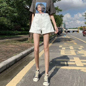 High Waist Loose Fit Slimming A-Line Short Jeans Shorts Womens Summer Thin Denim Roll up Edge Hot Pants Cool Feeling Fabric