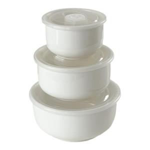 Muni Ceramic Lunch Box Sealed Bowl with Lid for Work Microwave Safe Fruit Bento Box Cute round Shape Single Compartment 800ml