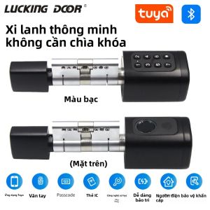 Khóa Xi Lanh Thông Minh Với Ứng Dụng Tuya Smartlife TTLOCK Mở Khóa Bằng Thẻ RFID NFC Không Cần Chìa Khóa Mã PIN Mở Khóa Bằng Vân Tay Cho Cửa Gỗ