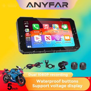 5inch Motorcycle  Screen Moto DVR GPS Navigation Wireless Carplay Android Auto IP67 Waterproof Moto