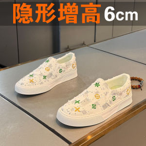 Casual Canvas Mens Shoes Summer Breathable Slip-On Driving Low-Top round Toe Flat Heel Fashionable Sports Shoes Soft Bottom