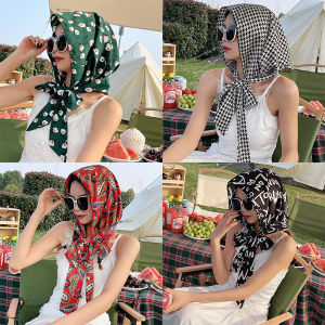 Spring and Summer Multi-Functional Closed Toe Head Net Red Same Sun Hat Ribbon Scarf Thin Fashion Sun Protection Elegance Tam-O-Shanter