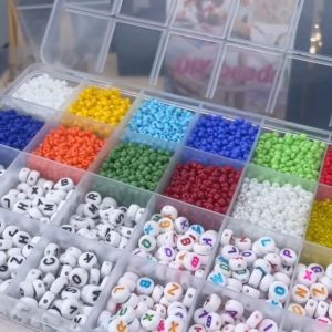 DAVU 24 grid Beads Set Kids Toy Girls Mix Color Spacer bead Bracelet Jewelry Making DIY Craft Accessories