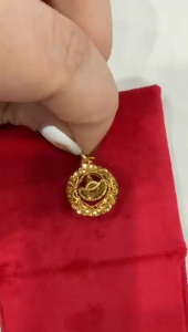 Poh Heng Jewellery 22K Tweed Cut Ignot Pendant in Yellow Gold [Price By Weight]
