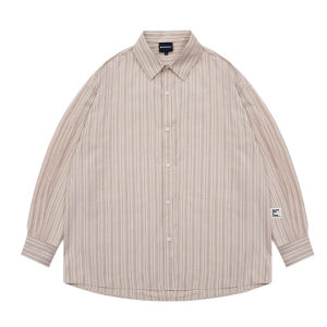 เสื้อเชิ้ตแขนยาวลายทาง Bellkenidea ระบายอากาศได้ดี สำหรับผู้ชายและผู้หญิง ทรงหลวม สไตล์ย้อนยุค แฟชั่นฤดูใบไม้ร่วง