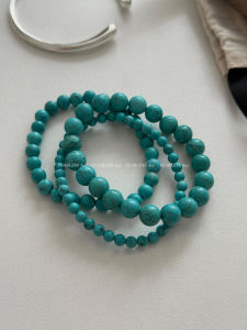 Fearless Natural Turquoise Beaded Bracelet Unique Design Layering Female Style Fashion Jewelry Hand Chain Accessory