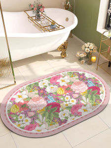 American Style Bathroom Mat Soft Absorbent Silicon Dendroid Non-Slip Floor Rug for Home Use Toilet Entrance Door Mat