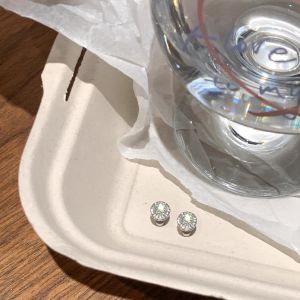 ต่างหูเพชรทรงกลมประดับไททาเนียม เครื่องประดับแฟชั่นระดับไฮเอนด์ แสงสะท้อนสุดแวววาว เครื่องประดับแฟชั่นใหม่