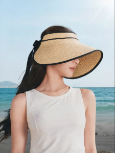 Beneunder | Roll Beach Hat Large Brim Sunscreen Cap Black Glue French Style Coastal Travel Couple Parent-Child Youth Summer Hat