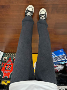 Quần Nỉ Nam Ống Đứng Phong Cách Mỹ Cổ Điển Mùa Thu Quần Thể Thao Cạp Cao Ống Rộng Cạp Cao Quần Dài Thẳng