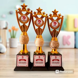 Piala Kombinasi Marmer Model Figur Perisai Bintang 5 Trophy Lomba Kejuaraan 1 Set