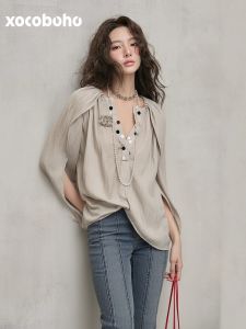 xocoboho | Unique Sun Protection Chiffon Shirt Gray