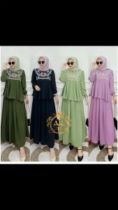 Baju Muslim Gamis Crinkle Airflow & Setelan Rok Bordir