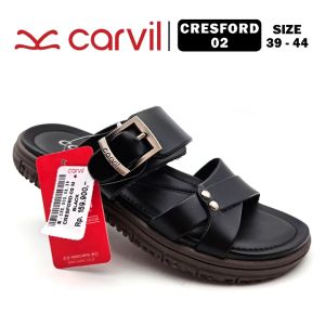 Sandal Slip On Pria Dewasa – CARVIL – CRESFORD 02 – Size 39-44 – Slop – Casual Black