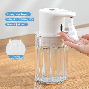 Automatic Foam Soap Dispenser Touchless Rechargeable Electric 3 Levels Adjustable Hand Sanitizer Dispenser for Kitchen and Bathroom