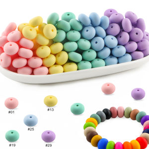 25Pcs/lot 14mm Abacus Silicone Lentil Beads Loose Bead For Jewelry Making DIY Jewelry Accessories Keychain Beaded Pen Bracelets