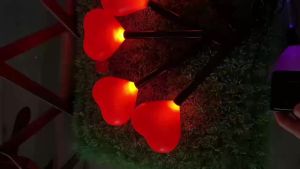 5pcs Solar Powered Heart-Shaped Garden Lights Stake Lamps Waterproof Outdoor LED Garden Lights ValentineS Day Decorations
