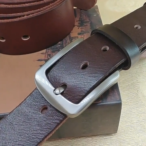 Men Belt Natural Skin No Sandwich Leather Cowhide Belt for Pin Buckle Belt