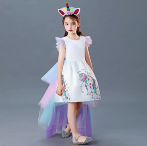 Princess Dress Long Hair Beauty Sleep Beauty Halloween Performance Costume Childrens Traditional Chinese Stage Outfit Polyester