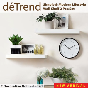 deTrend Wall Decorative Small Display Bookshelf2 Piece Wall Mounted White Storage Placeholder for Bedroom Living Room Wall Storage Shelf1027