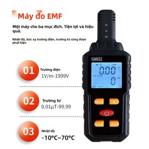 Máy Đo EMF 3 Trong 1 Máy Dò Bức Xạ Điện Từ Trường Thiết Bị Kiểm Tra An Toàn Gia Đình Thiết Bị Săn Ma Máy Kiểm Tra EMF