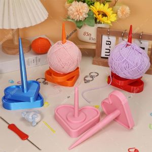 3D พิมพ์ขาตั้งหมุนแนวตั้งเงา-การออกแบบ Love Heart ถักโรตารีพลาสติกเครื่องมือเส้นด้าย Spinners Organizer ผู้ถือ