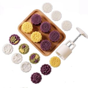 1set DIY Baking Mooncake Mold Hand Press Cookie Stamp Moon for Cake Decor Pastry diy Tool Bakeware Bar Tool Mid Autumn Festival