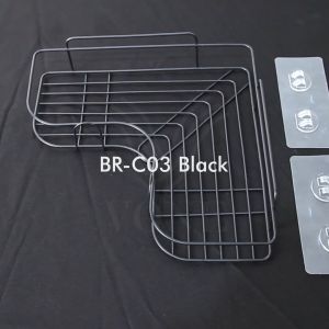 VONE BR-C03 Corner Shelf Rak Sudut Kamar Mandi Tempel Dinding Hitam Black White Putih Stainless Serbaguna