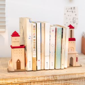 Vintage Castle Bookend Desktop Decorative Book Holders for Home Desk Stationery Office Accessories Study Shelf Organization Gift