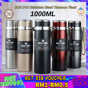 【Malaysia Spot Sale】1000ml SUS 316 Stainless Steel Vacuum Flask Bottle Sport Cup 316 Vacuum Thermos