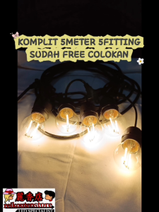 KOMPLIT 5M5FITTING KOMPLIT 5M Kabel Fitting Gantung 5METER 5Lampu LED CAFE 5M LAMPU TAMANOutdoor E27