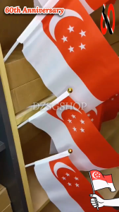 Singapore Flag 2025 Handheld flag 30x14x21cm SG Flag Bunting NDP Celebration Hand flag for gift National Day decoration flag 60th Anniversary Flag