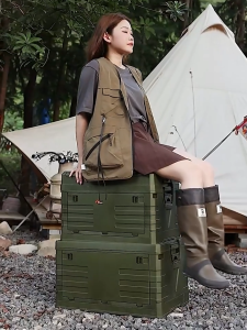 (SG Seller)Outdoor Storage Box - Dustproof Portable Foldable Large Capacity with Side-Opening Design for Camping Home and Car Organization